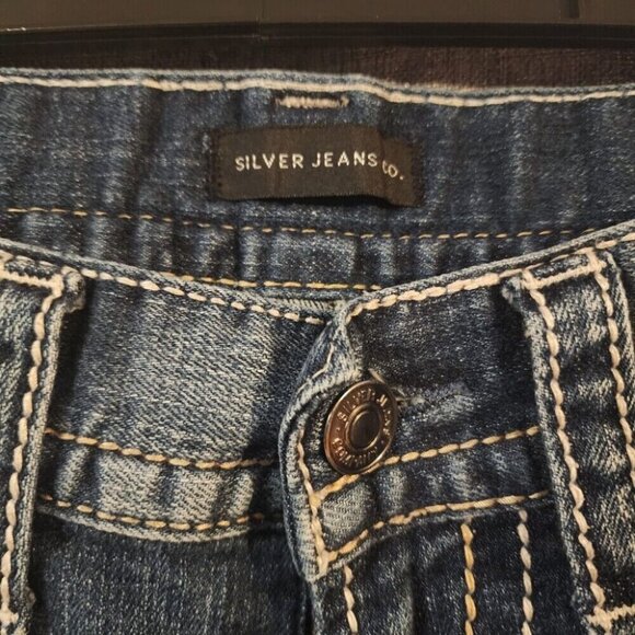 Silver Jeans Co Zac Men's Blue Relaxed Fit Straight Leg Washed Jeans Sz W33 L34 - Picture 5 of 10